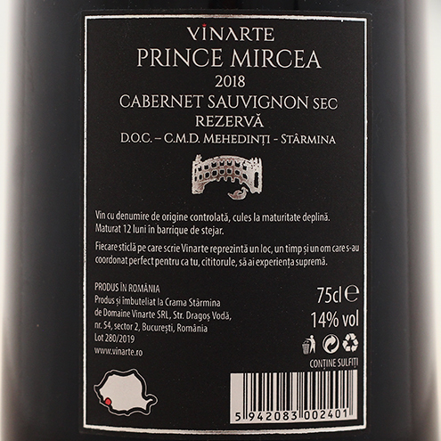 PRINCE MIRCEA CABERNET SAUVIGNON REZERVA 2018
