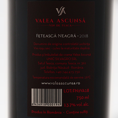 VALEA ASCUNSA FETEASCA NEAGRA 2018