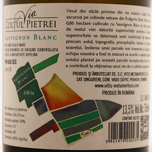 VIA COLTUL PIETREI - SAUVIGNON BLANC 2018