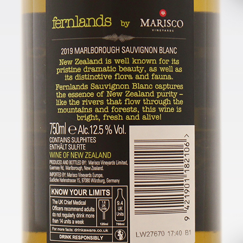 FERNLANDS SAUVIGNON BLANC 2019
