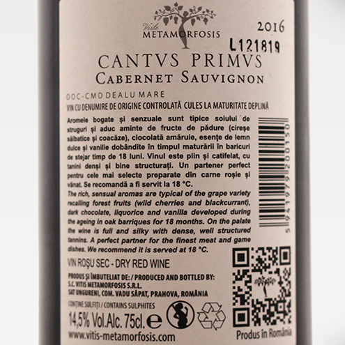 CANTUS PRIMUS CABERNET SAUVIGNON 2016